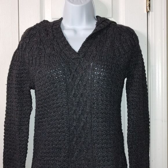 Old Navy gray sweater hoodie wool angor blend   Sz M - Picture 3 of 7